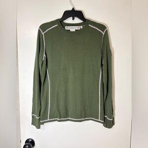 Obermeyer Womens Sweater Wool Blend Green Aspen Colorado 1947 Patch Skiing Sz M